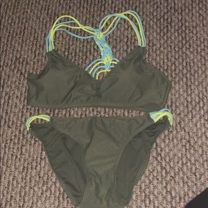 Olive green bikini set